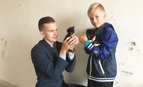 Naujosios Akmenės vaikai slaugo benamius kačiukus.