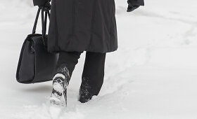 Sniego užklotame Vilniuje darbo netrūksta kiemsargiams