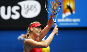 Teniso gražuolių mū&scaron;yje Marija &Scaron;arapova nugalėjo Eugenie Bouchard ir pateko į pusfinalį