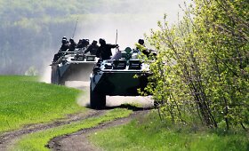 Prie Slovjansko miesto budi Ukrainos kariai