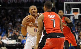&bdquo;Toronto Raptors&ldquo; klubas svečiuose įveikė lygos lyderius &bdquo;Oklahoma Thunder&ldquo; krep&scaron;ininkus