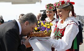 Ukrainos prezidentas Petro Poro&scaron;enka atvyko į Minską susitikti su Rusijos prezidentu Vladimiru Putinu