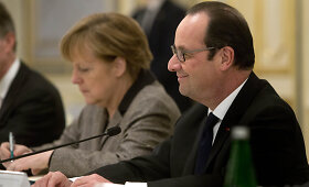 Kijeve aptarti taikos plano susitiko Angela Merkel, Francois Hollande'as ir Petro Poro&scaron;enka