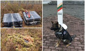VSAT keturkojis pareigūnas Gėris aptiko cigarečių kontrabandą Čepkelių raiste