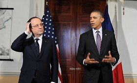 Francois Hollande'as ir Barackas Obama lankėsi 3-ojo JAV prezidento Thomo Jeffersono memorialinėje viloje