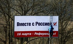 Kryme rusų reklamos kviečia į referendumą 