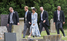 Princas Harry su hercogiene Meghan lankėsi pusseserės vestuvėse