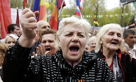Prorusi&scaron;ki protestuotojai Ukrainoje &ndash; per 50-metį perkopę žmonės