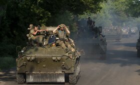 Ukrainos vyriausybės pajėgos netoli Marjinkos miestelio