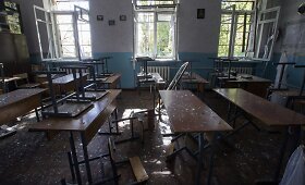 Donecke teroristai ap&scaron;audė mokyklą