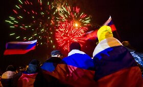 Kryme rusai džiaugėsi referendumo rezultatais 