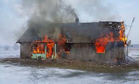 &Scaron;ilutės rajone per gaisrą sudegė namas