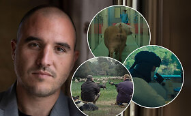 Filmo &bdquo;Fauna&ldquo; kadrai ir jo prodiuseris Sergi Cameronas