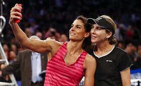 Gabriela Sabatini žaidė parodomąjį mačą su Monica Seles