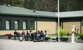 Druskininkų pasienio užkarda, kur statomi angarai migrantams