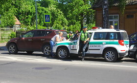 Panevėžyje į avariją pateko policijos automobilis