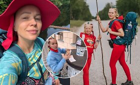 Ieva Voveris su dukra eina Camino Lituano keliu