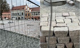 Kauno Rotu&scaron;ės aik&scaron;tėje perklojami ta&scaron;yti akmenys