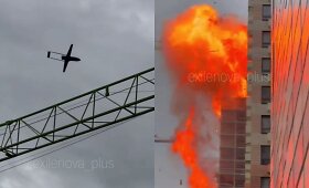 Pamatykite, kaip dronai atakavo naftos perdirbimo gamyklą ir kitus objektus Maskvoje
