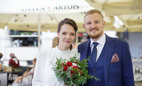 Humoristas Paulius Ambrazevičius Vilniuje vedė Kristiną Žalnieriūnaitę