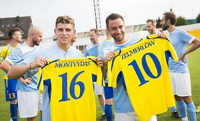 &bdquo;Eurovizijos&ldquo; nugalėtojas Mansas Zelmerlowas Klaipėdoje žaidė futbolą