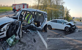 &bdquo;Volkswagen&ldquo; ir &bdquo;Volvo&ldquo; avarija Alytuje