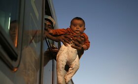 Migrantai traukiniuose