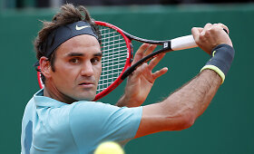 &Scaron;veicarų krachas Monte Karle: ketvirtfinalyje nežais Rogeris Federeris ir Stanislas Wawrinka