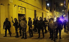 Protestuotojų ir policijos susirėmimai Barselonoje 