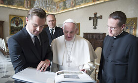 Popiežius Pranci&scaron;kus Vatikane priėmė Leonardo DiCaprio