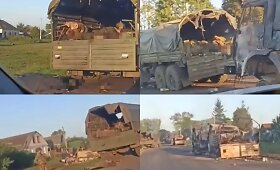 Sunaikinta rusų karių kolona Kursko srityje