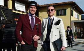 Parodos &bdquo;Pitti Uomo&ldquo; Florencijoje gatvės stilius
