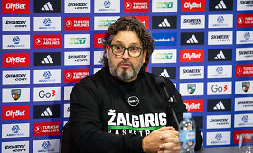 Naujojo &bdquo;Žalgirio&ldquo; vyriausiojo trenerio Andrea Trinchieri spaudos konferencija