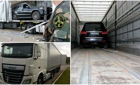 Pasieniečiai sulaikytame vilkike aptiko prabangų Vokietijoje vogtą automobilį