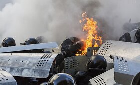 Kijeve protestuotojai susirėmė su Ukrainos policija