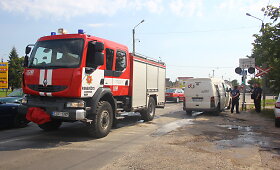 Panevėžyje degė inkasatorių automobilis