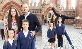 Nerijus Ju&scaron;ka su &scaron;eima prie&scaron; mokslo metų pradžią