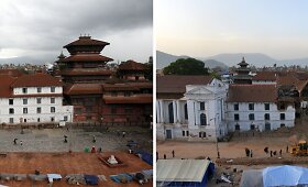 Nepalas prie&scaron; ir po žemės drebėjimo