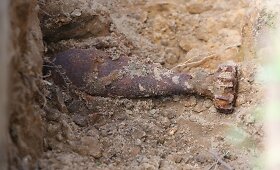 Marcinkonių kaime rastas minosvaidžio artilerijos sviedinys