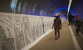 Lione esančiame tunelyje nupie&scaron;tas ilgiausias pasaulyje komiksas