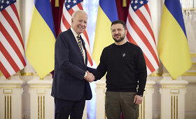 JAV prezidentas Joe Bidenas lankėsi Kyjive