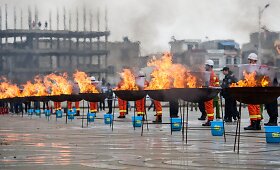 Prie Kinijos ir Vietnamo sienos sunaikinta 1000 kg narkotinių medžiagų
