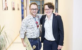 15min konferencijoje lankėsi aktorius Dominykas Vaitiekūnas ir portalo manoteises.lt redaktorė Jūratė Ju&scaron;kaitė