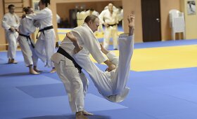 Putino treniruotė su nacionaline dziudo rinktine