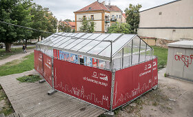 Nelegalus &bdquo;&scaron;iltnamis&ldquo; Vilniaus Bazilijonų skvere