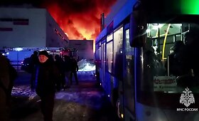 Gaisras Rusijos sandėlyje