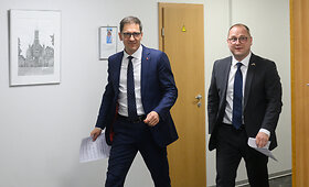 Energetikos ministro Dainiaus Kreivio ir Latvijos Respublikos Klimato ir energetikos ministro Raimondo Čudaro (Raimonds Čudars) spaudos konferencija