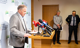 Spaudos konferencija žemės ūkio ministerijoje aptariant situaciją dėl sausros