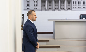 Lino Pernavo spaudos konferencija prezidentūroje