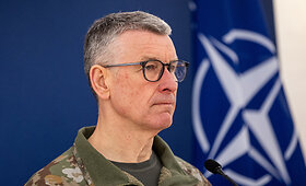 Lietuvos kariuomenės vado gen. Valdemaro Rup&scaron;io spaudos konferencija